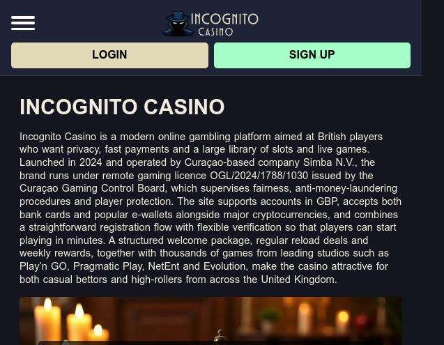 Image: Discover the Hidden World of Incognito Casino in the UK Online Scene